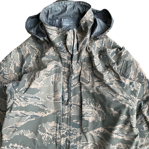 Camo Parka Small Long Shell Jacket Tiger Stripe Underarm Vents Hunting Outdoor - Picture 3 of 13